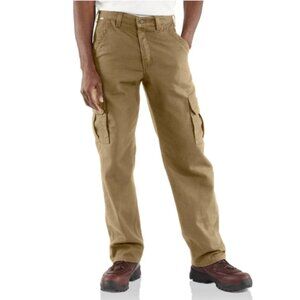 carhartt // flame resistant canvas khaki cargo pants 35x30